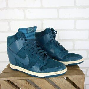 Nike Dunk Sky Hi Essential Wedge Dark Sea Green Blue Womens 9 Shoes 528899-300